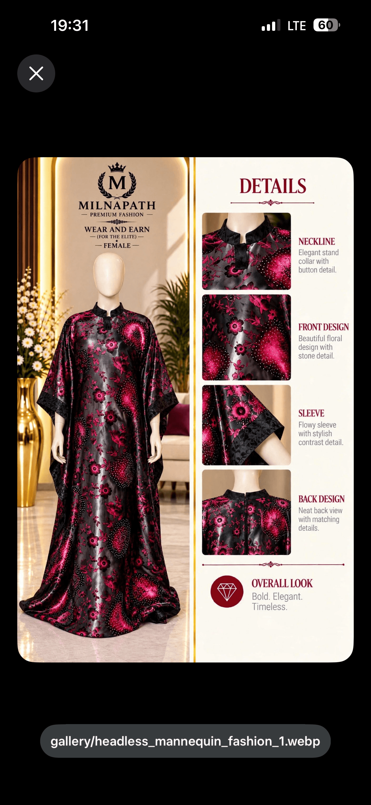 Metallic Floral Bubu Dress