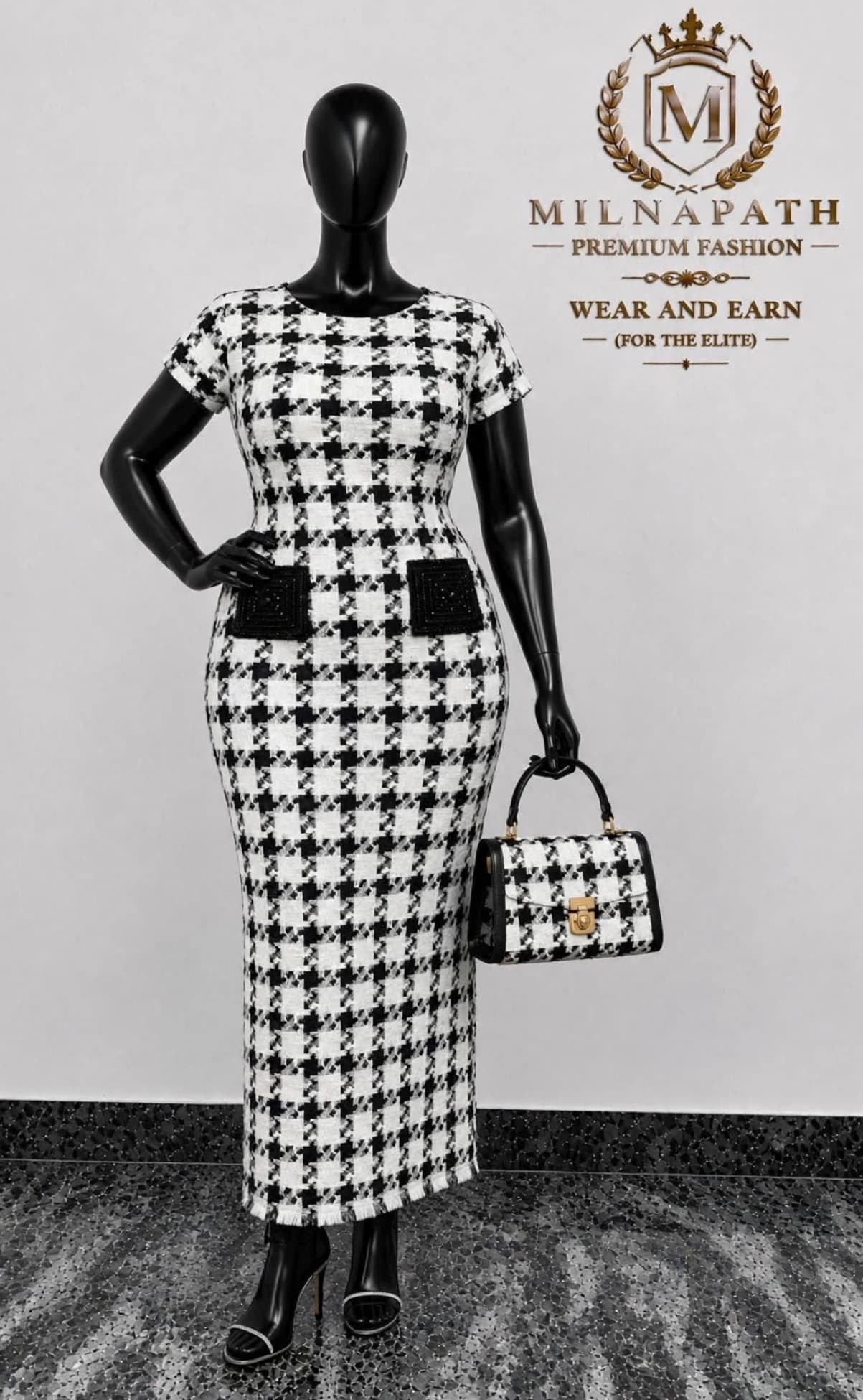Elite Nior blank Tweed Cooperate Dress