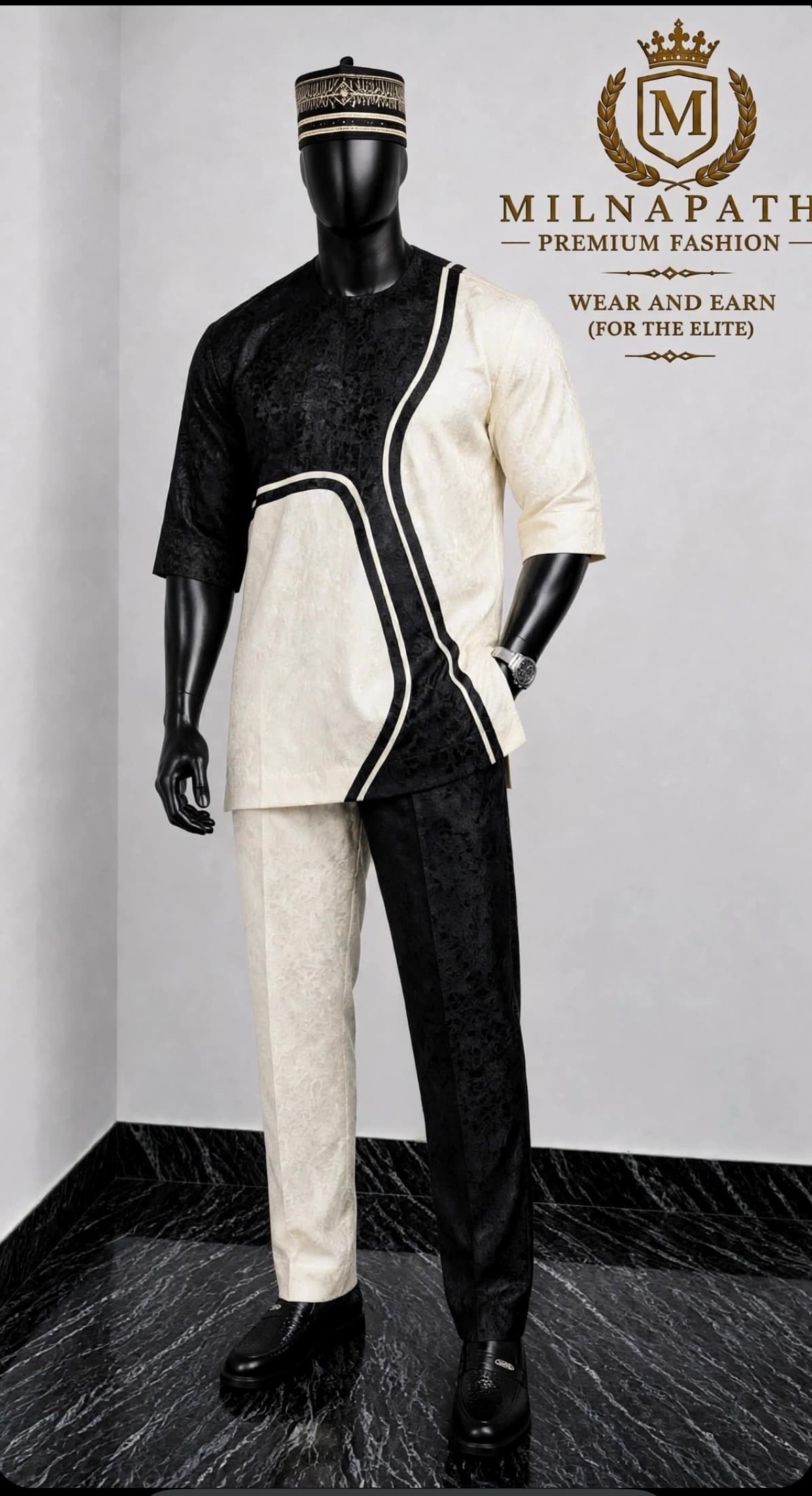 The Tuxedo flow Kaftan