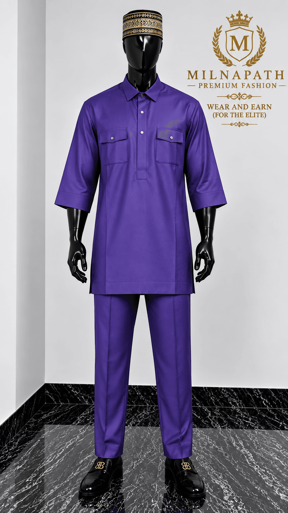 Royal Purple Utility Kaftan