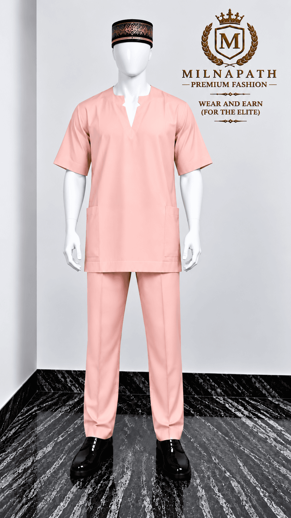 Elite Notched V-Neck Kaftan