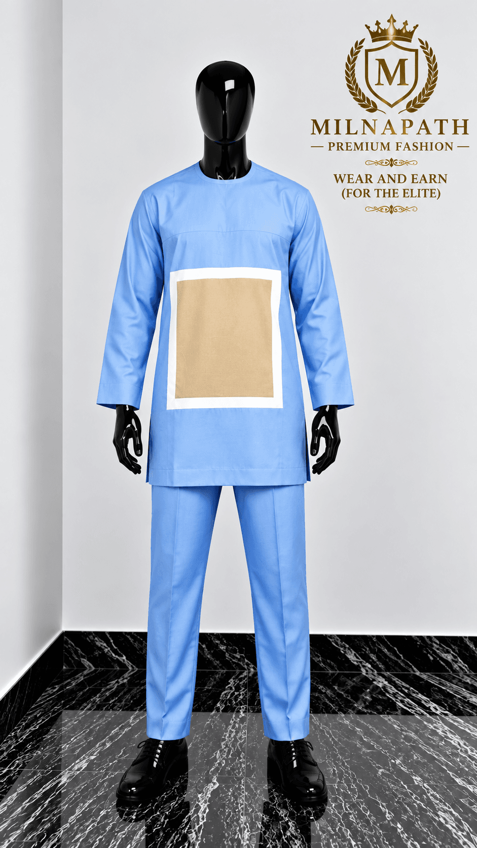 Premium Geometric Panel Kaftan