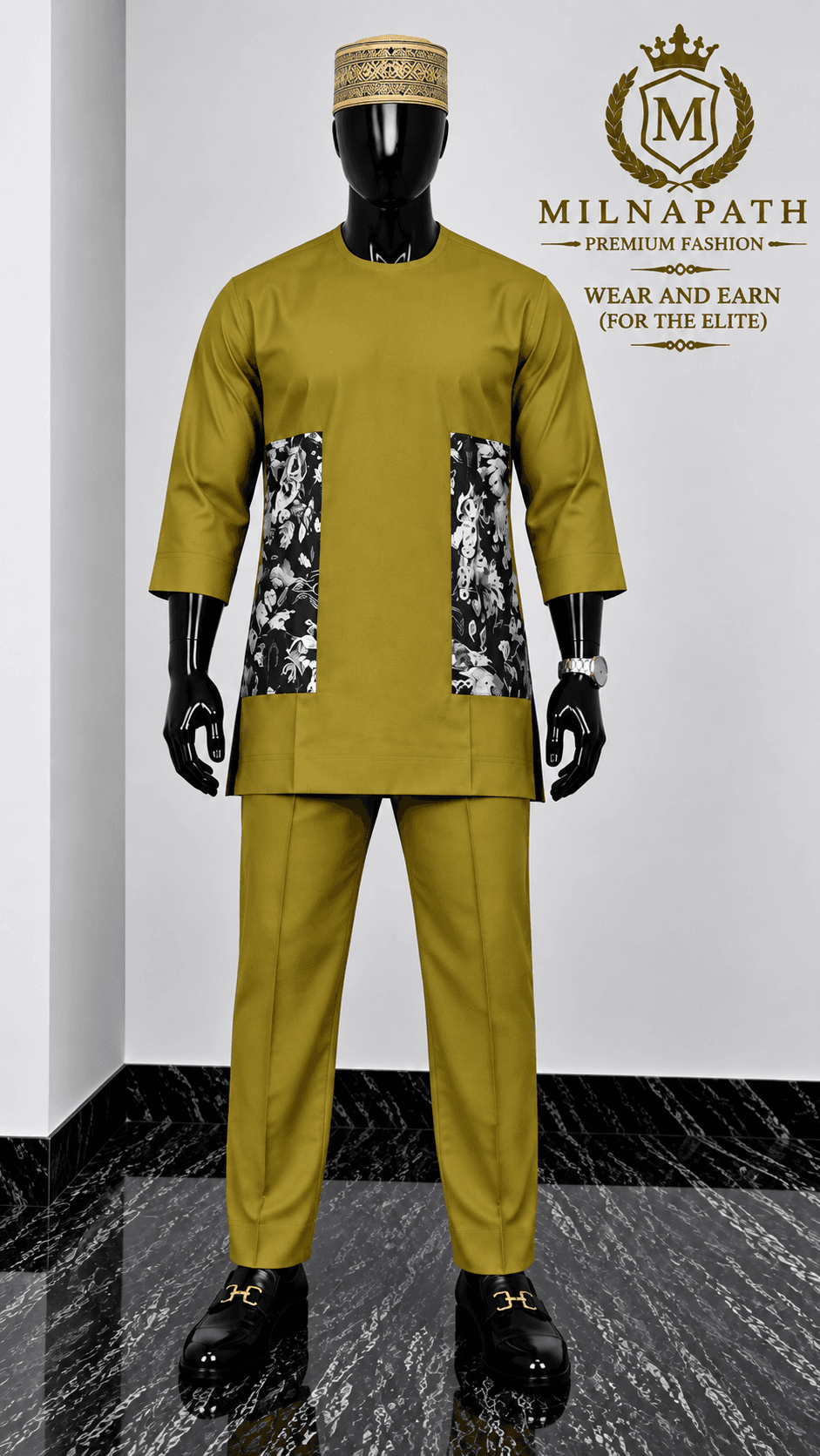 Elite Noir Panel Kaftan