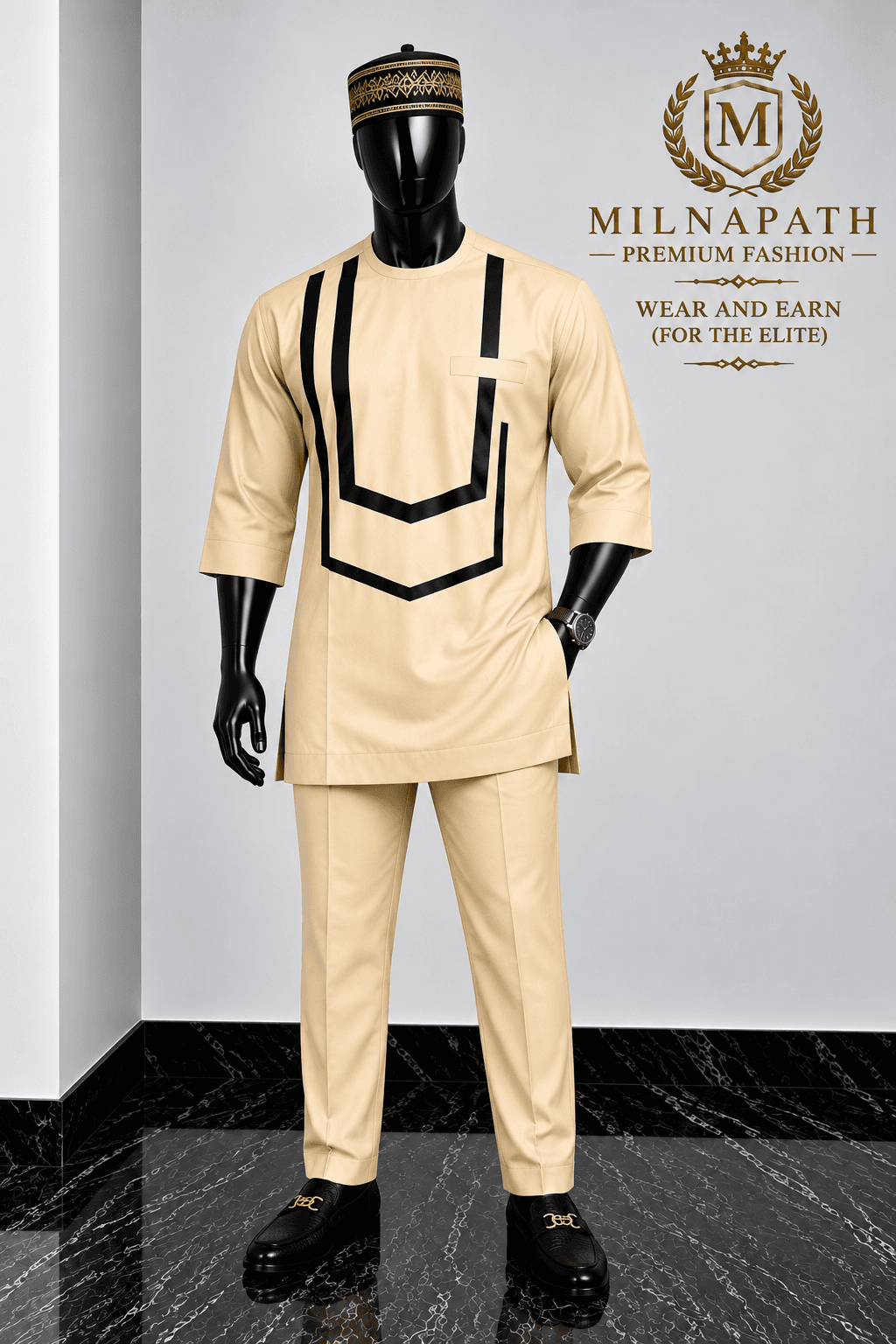 Classic Geometric Chevron Kaftan