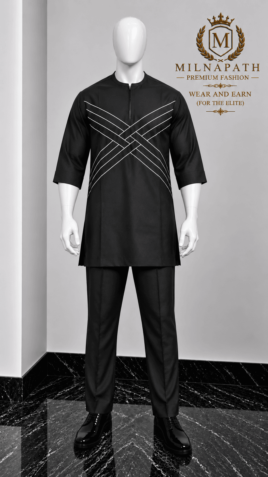 Premium Lattice Patterned Kaftan